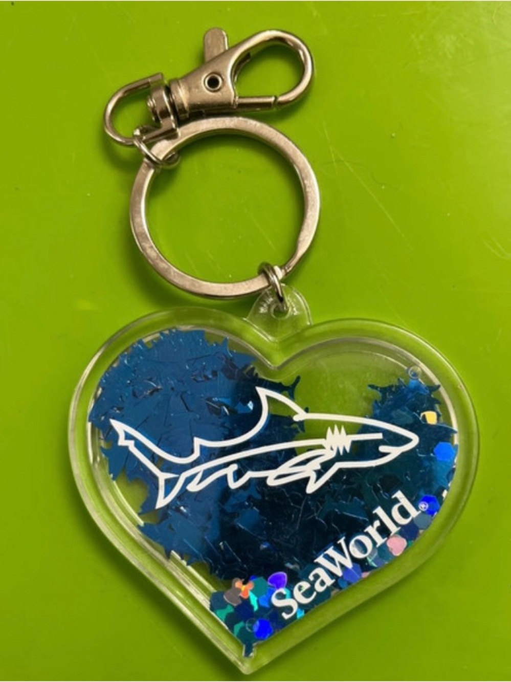 Blue Heart Shark Keychain